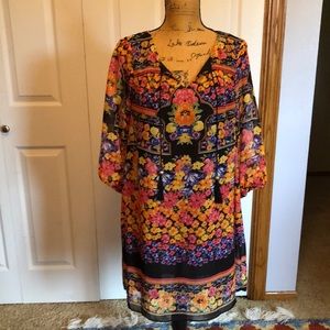 Black and floral summer dress, New York & Company, size Medium,